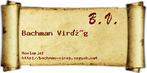 Bachman Virág névjegykártya